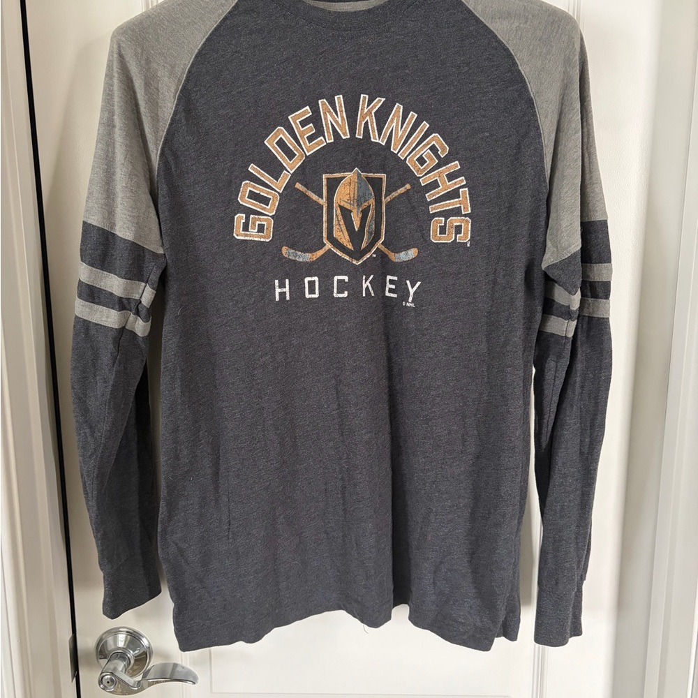 Golden Knights Hockey Gray Long Sleeve Shirt Mens Large NHL